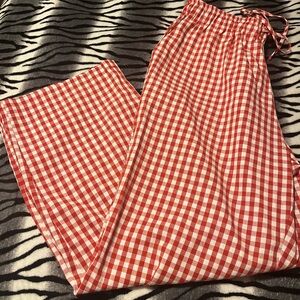 Red and White Gingham Pants